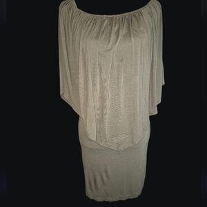 Effortless Olive Green Chic Draped Dress - Size Small